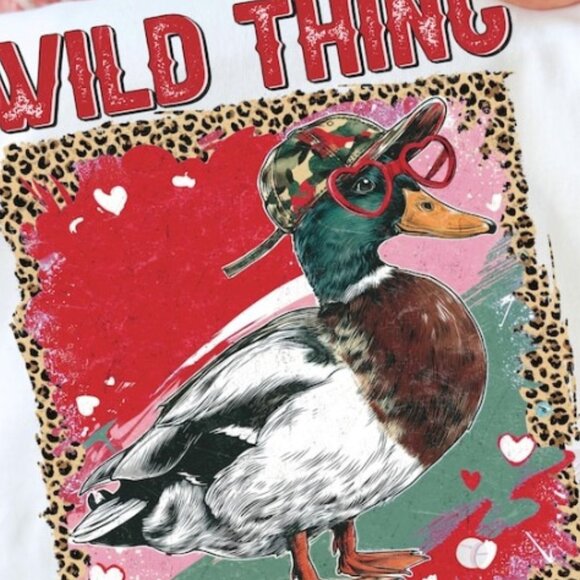 Wild Thing Valentine Tee, Duck Valentine Tee, Funny Tee - Picture 2 of 3